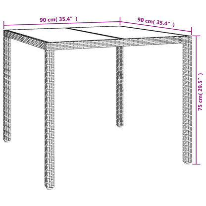 3-tlg. Garten-Essgruppe mit Kissen  Poly Rattan