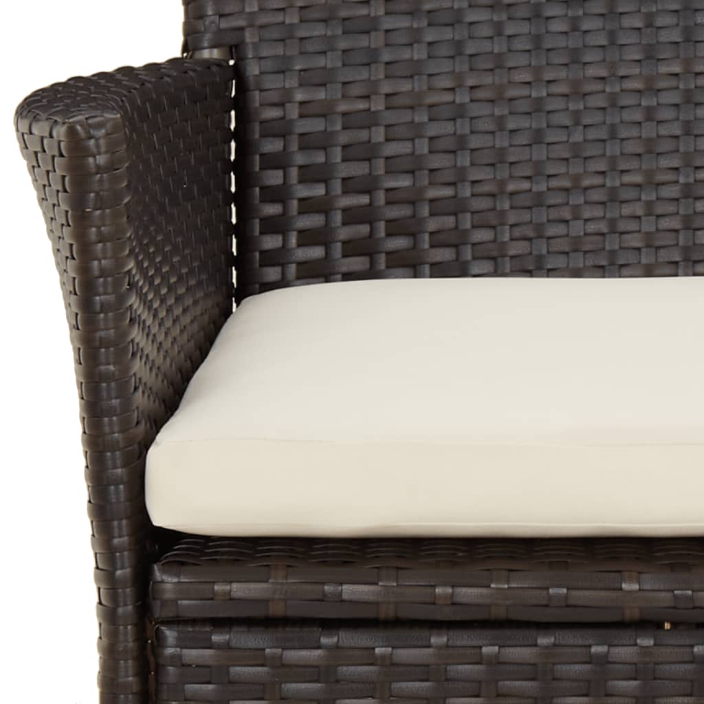 5-tlg. Garten-Bistro-Set mit Kissen  Poly Rattan