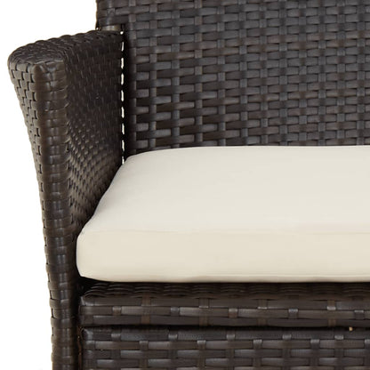 5-tlg. Garten-Bistro-Set mit Kissen  Poly Rattan